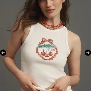 Damson Madder Anthropologie Cherry Tank Top size 2 new with tags
